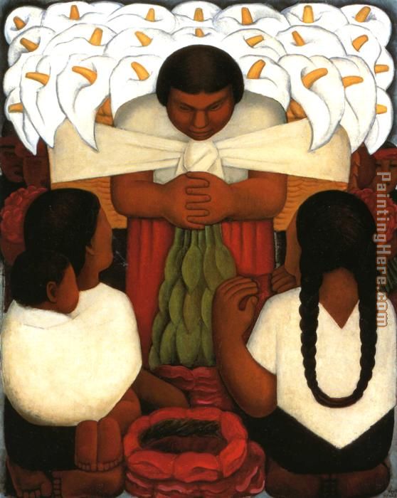 Festival de las flores painting - Diego Rivera Festival de las flores art painting